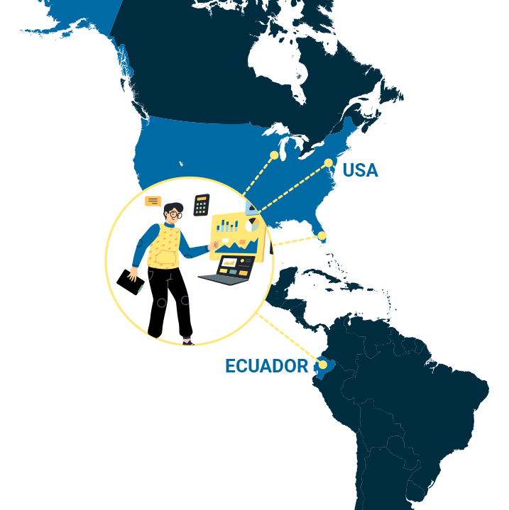 Remote working team between The United States and Ecuador, by Automated Decision and Sloncorp