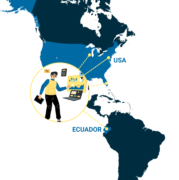 Equipo de trabajo remoto entre Estados Unidos y Ecuador, por Automated Decision y Sloncorp